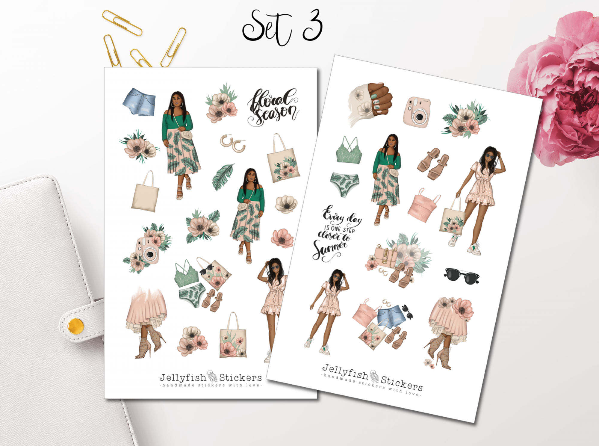 Mädchen Frühling Sticker Set